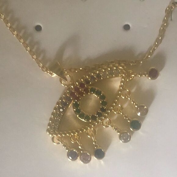 Necklace Nazar rhinestone Cooper mosaic zinc alloy - Picture 8 of 9